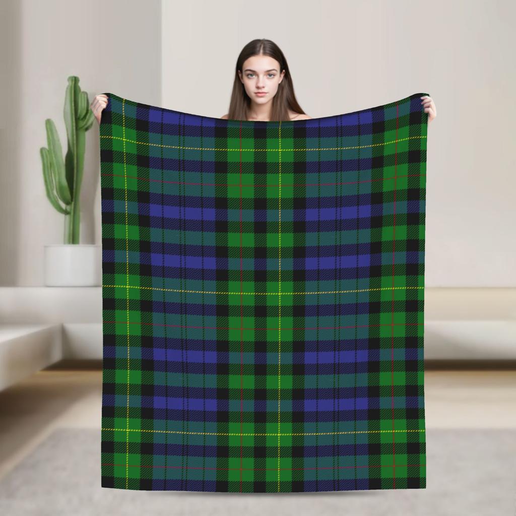 Клетчатое одеяло Stewart Black Tartan Фланелевое Декоративное Портативное Легкое Тонкое Плед для Кровати Спальни Коврик Кусок