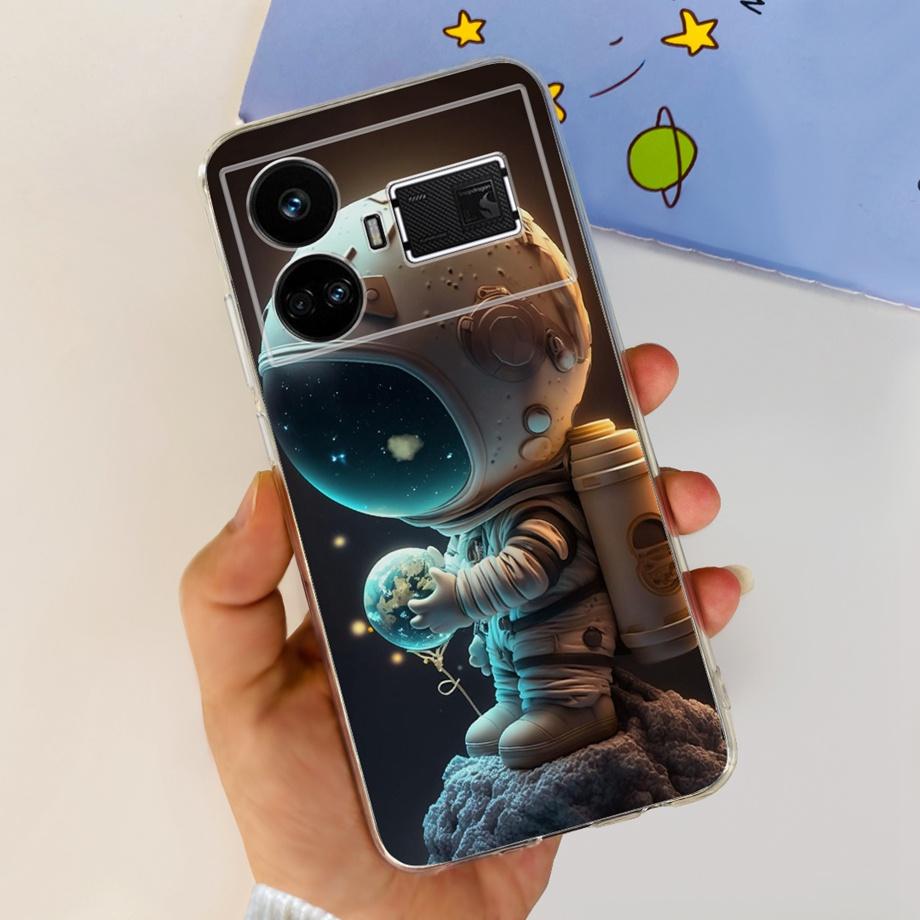 Для Realme GT5 240 Вт / GT3 / GT Neo 3 / GT Neo 5 Чехол Милый Мультяшный Роскошный Мягкий Силикон Прозрачный Чехол для Телефона Задняя Крышка Capas
