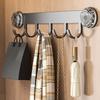 No-Punch Clothes Storage Hook Carbon Steel Entryway Storage Rack Sundries Storage Hook  Bathroom