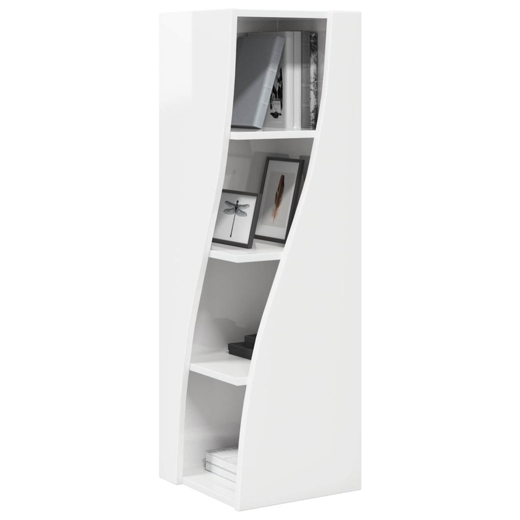 Corner Cabinet High Gloss White 32 x 32 x 102 cm Particleboard