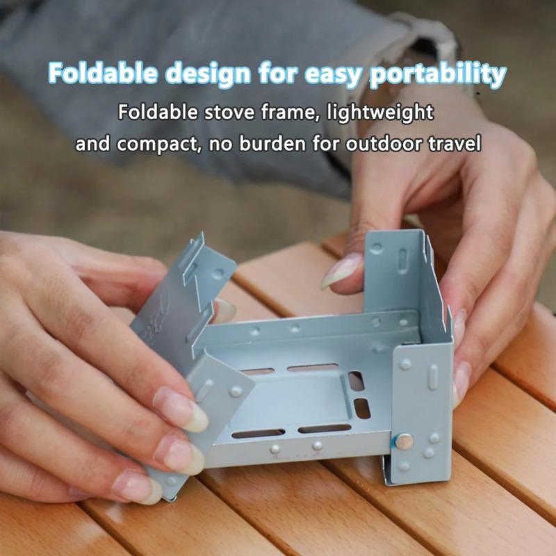 Outdoor Alcohol Stove, Portable Foldable Mini Solid Fuel Stove, One-piece Pocket Cookware, Camping and Picnic Supplies