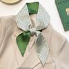 Green Small Silk Scarf Women's Hair Small Scarf Tie Cravat