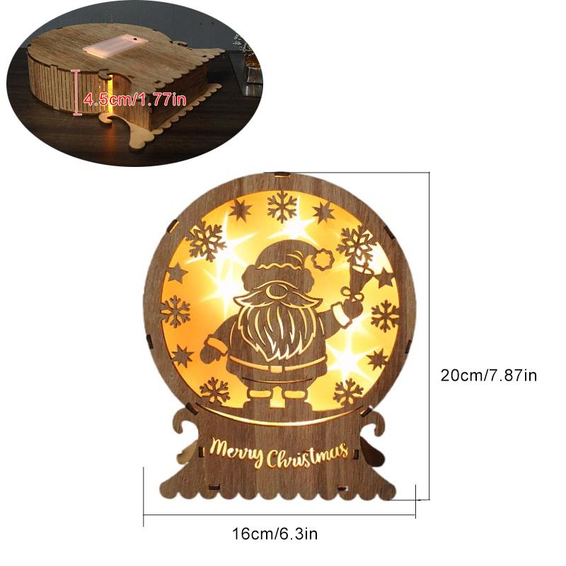 Светодиодные предсветящиеся огни Свет Деревянный олень Снежинка Рождественская елка Праздничная вечеринка Дом Стол Декоративные огни Украшения