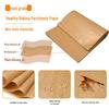 Natural Color Baking Paper Pads, Non-Stick & High-Temp Resistant, 200 Food-Grade Silicone Oil Sheets.