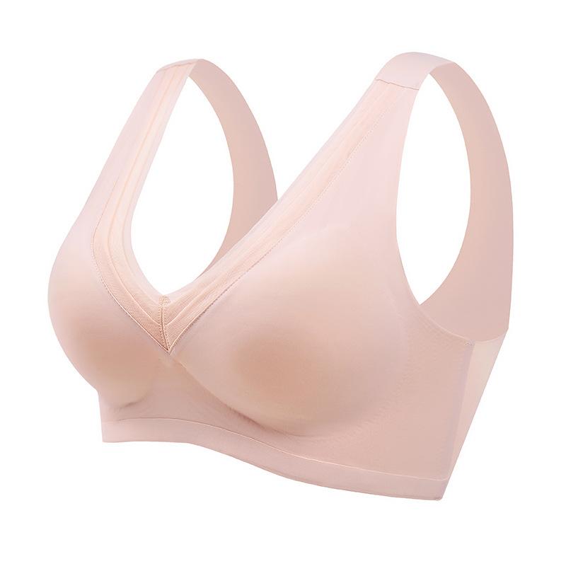 One-piece Seamless Underwear for Women with Small Breasts Gathered In A Thin Section Without Steel Ring Fixed Cup Tank Top Sports Bra