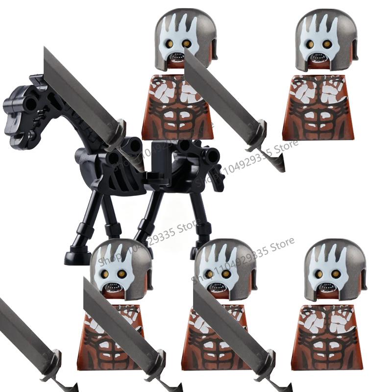 Medieval Knight Figures Building Blocks Elf Guard Dwarf Warrior Wild Boar Sheep Mount Fantasy Movie Character Soldier Bricks Toy