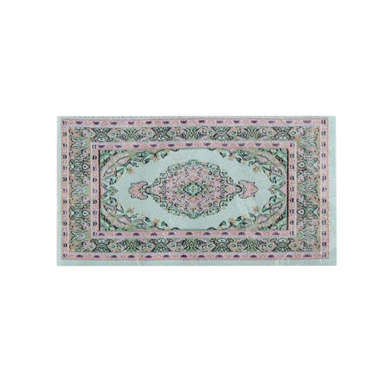 Miniature Dollhouses Rug With Traditional Turkish Pattern Furnishing Carpet Decorative Accessory for Craft Model Project