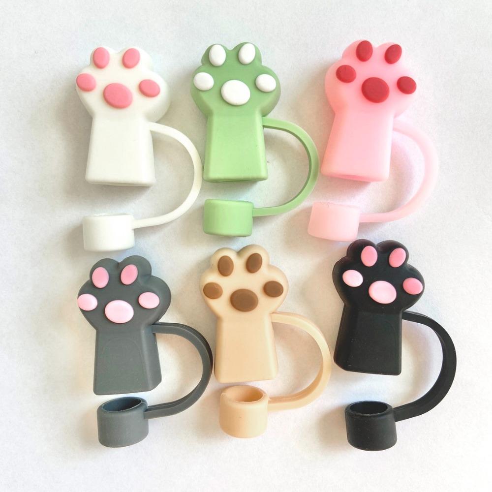 10mm Straw Topper Spill-Proof Straw Stopper Cute Cat Paw Straw Cover 30&40 Oz Cup