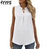Women's Fashion Summer Spring Casual Solid Color Print Sleeveless V-Neck T-shirts and Tops