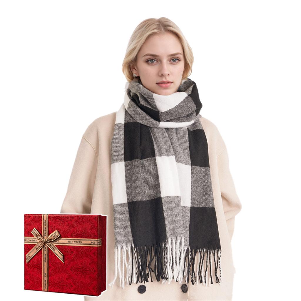 Ladies Ethnic Retro Sassel Head Cape Thick Color Striped Shawl Scarf