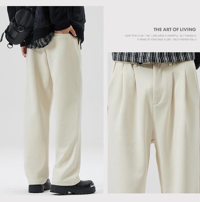 LKTM Мужские повседневные прямые брюки на весну/осень - Простые, свободные, высококачественные и универсальные