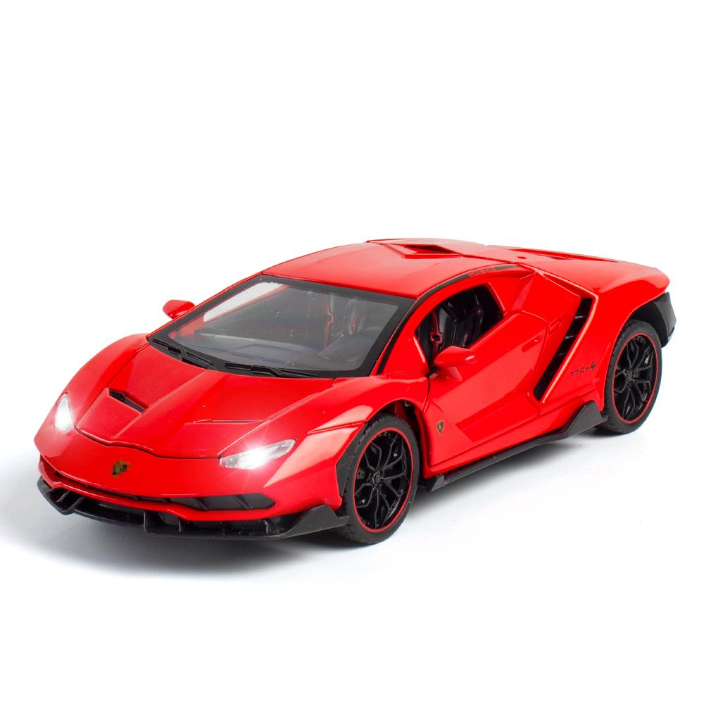 1/24 Lamborghini In League Car Sportive Diecast Sound Model & Light Pull Back Car Toy for Children's Hot Wheel LP770