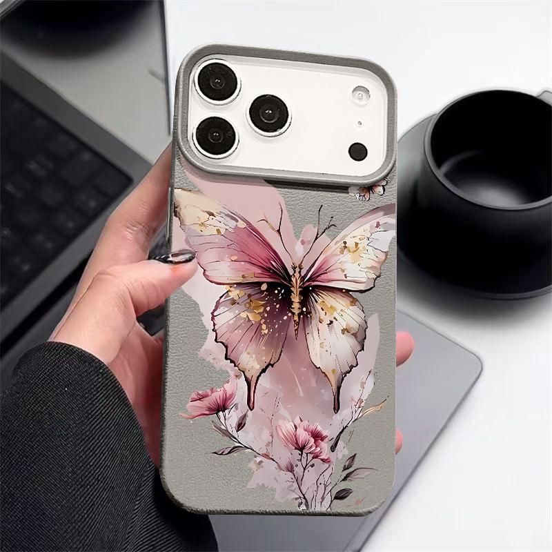 Креативный чехол для телефона с принтом бабочки для iPhone 17 Pro 17 16 15 14 13 12 Pro Max 11 Air 16e Текстура кожи ТПУ Противоударный чехол
