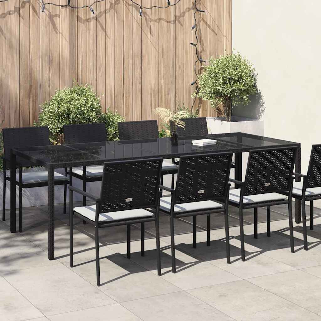 vidaXL Gartentisch Pur Schwarz Poly-Rattan