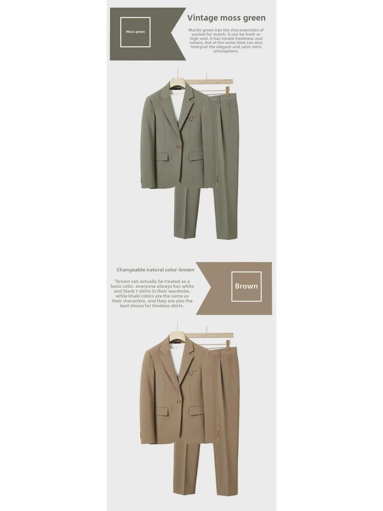 Мужские повседневные костюмы в корейском стиле высшего качества — свободные и зрелые весенне-летние куртки