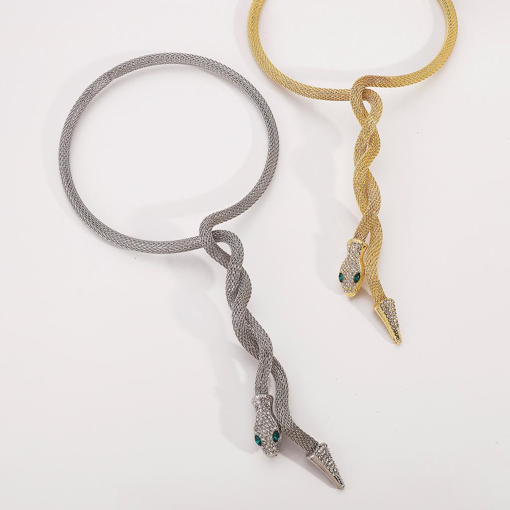 Tooxika Персонализированное темное открытое повседневное колье «Скрученная змея», преувеличенный металлический воротник