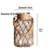Retro Dried Flower Arrangement Glass Vase with Hemp Rope – Transparent Desktop Ornament for Home Decor