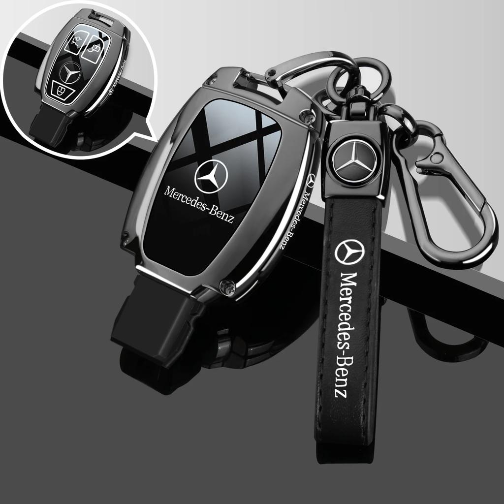 PNR1 Car Metal Key Case Cover Shell for Mercedes Benz A B C E Class GLS GLA GLK GLC CLS CLA AMG W204 W205 W212 W463 W176