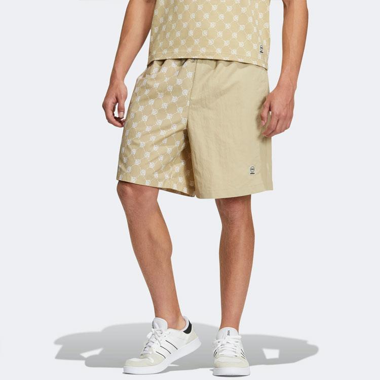 adidas Повседневные спортивные шорты с принтом Neo Pattern и шнурком для мужчин, коричневые, желтые IB5846