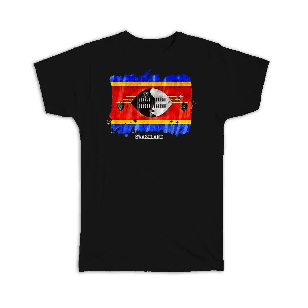 Gift T-Shirt : Swaziland Flag Africa Travel Expat Country Watercolor