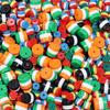 50 шт. Многоцветные акриловые бусины Трехцветные полосы Цилиндрические разделительные бусины для DIY браслетов, сережек, аксессуаров для украшений