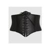 Эластичный женский черный корсетный пояс на шнуровке