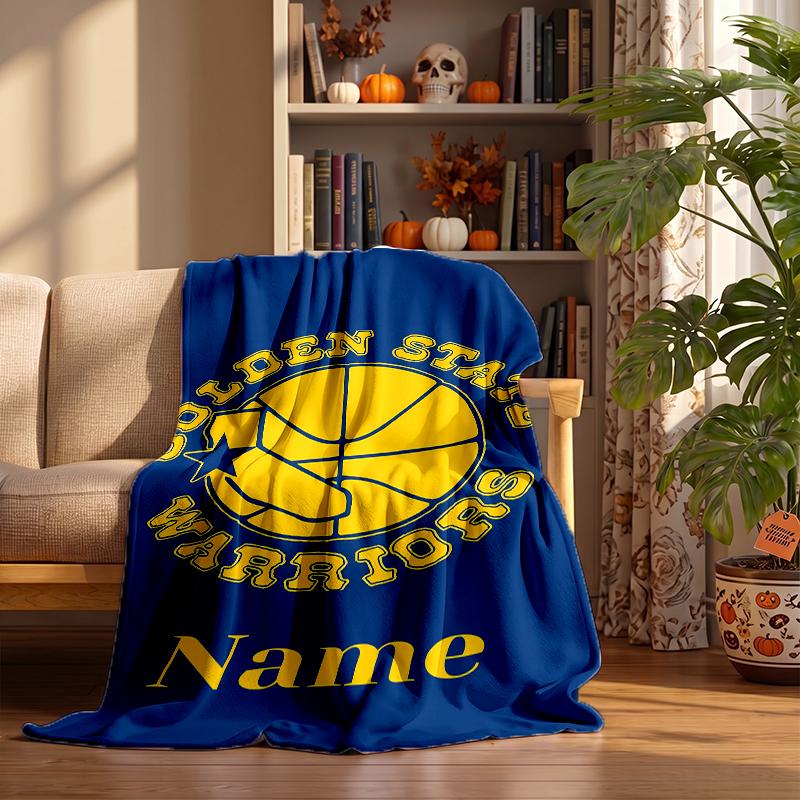 Golden State Warriors Custom Flannel Blankets Soft Warm Cozy Throws for Home Decor Holiday Gifts