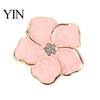 Small Storage Box Knobs Petal Cabinet Knob, Flower Drawer Pulls with Rhinestone Center, Zinc Kitchen Hardware Replacement Alloy Floral Dresser