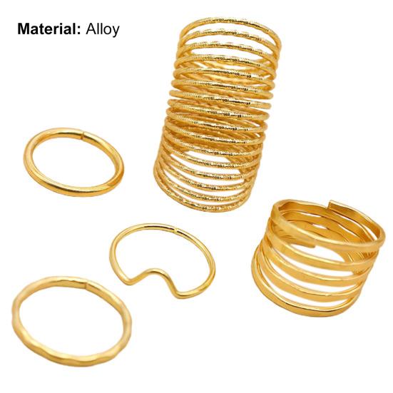 5 шт. женские кольца на костяшки пальцев с несколькими кругами, простые регулируемые эластичные кольца на палец, ювелирные аксессуары