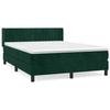 Lit avec sommier et matelas - Maison Exclusive - Velours vert foncé - 140x190cm - Tête de lit réglable