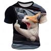 Men's T-Shirt Funny Cat Short Sleeve T-Shirt 3d Printed T-Shirt Men Casual Streetwear Fashion Oversized Men's Clothing Tees Tops