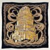 Tower Of Babel Black Gold Classic Versatile 90Cm Silk Satin Mulberry Silk Silk Scarf Large Square Scarf Silk Scarf Jurgen