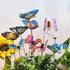 50PC 3D Three-dimensional Pvc Simulation Butterfly Outdoor Garden Decoration Creative Gardening Layout Simulation Rod Butterfly