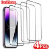 4Pcs Tempered Glass For iPhone 15 14 13 12 11 Pro Max Anti-Burst Screen Protector For iPhone 7 8 Plus X XR XS Max Protective Glass