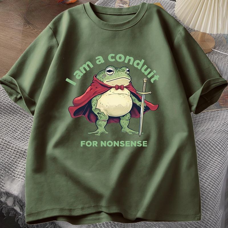 I Am A Conduit for Nonsense Tshirt Unisex Women Funny Frog Weirdcore Sayings Tshirt Tee Adults Unisex Graphic Humor Unisexs Clothing