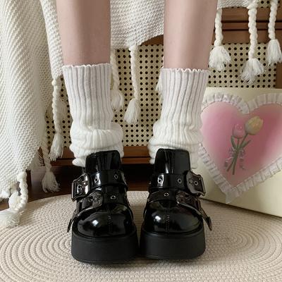 Мода Новая мода женская готическая уличная обувь женская обувь на высоком каблуке танкетка толстая подошва женская обувь