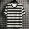 Fashion Men's T-shirt Stripe Pattern Classic Fashion Travel Casual Street Style 3d Printed Short Sleeve