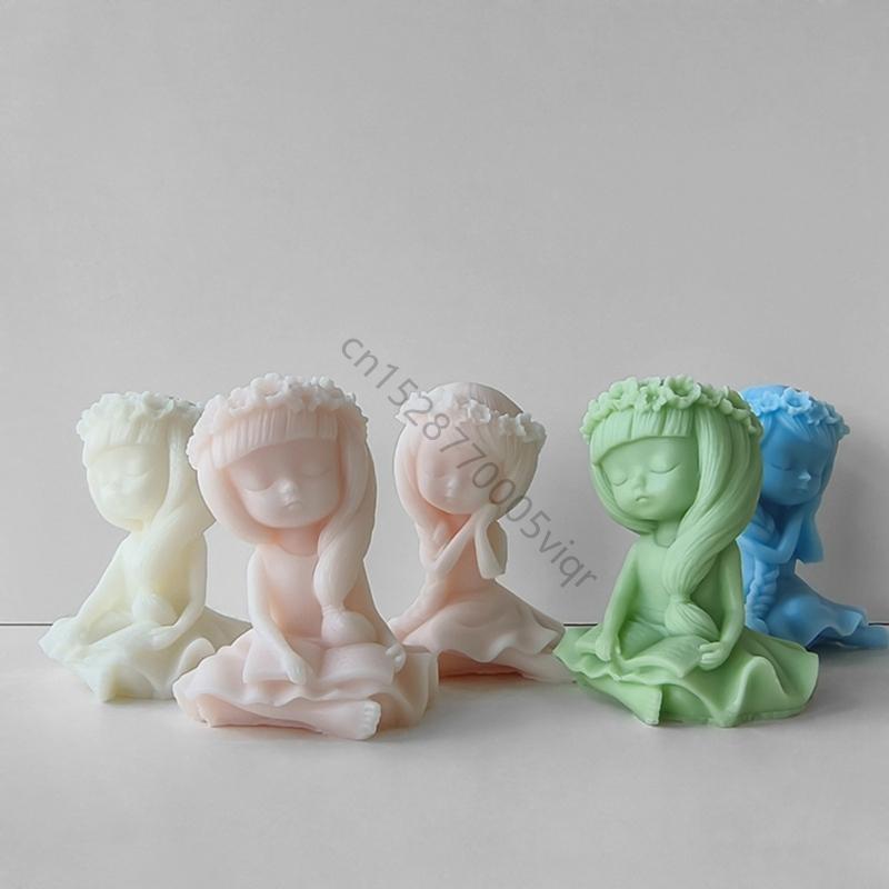 Cartoon Pretty Girl Decoration Silicone Mold Resin Epoxy Christmas Crafts DIY Ornament Jewelry Making Tool AXYD