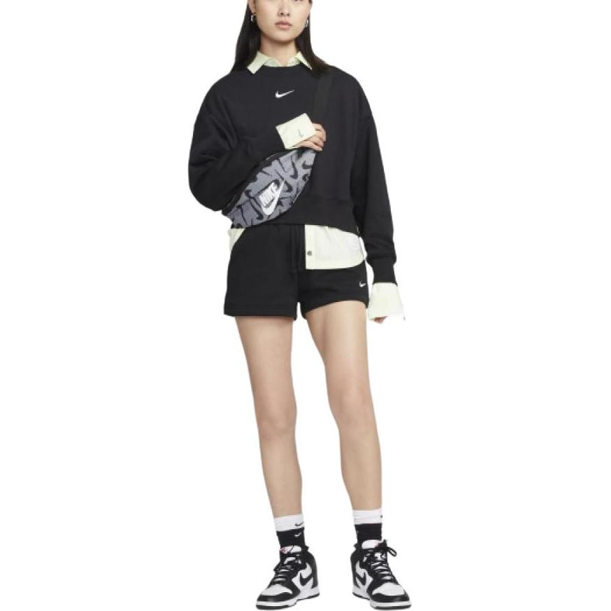 Nike Короткая свободная толстовка с круглым вырезом и логотипом Solid Logo Женская толстовка черного цвета DQ5762-010