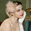 Zircon Tassel Masquerade Hair Band Exquisite Bridal Headdress Feather Headband  Stage Performance