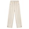 Qiushui Yiren Winter Plush-Lined Flared Slit Casual Pants