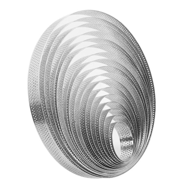 5 шт. круглых колец из нержавеющей стали для тарталеток, жаропрочных перфорированных форм, самодельных форм для мусса, фруктового пирога, тарталеток, пончиков, кухонных принадлежностей