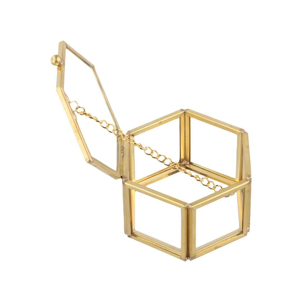 С крышкой, геометрическая шкатулка для ювелирных изделий, легкая, роскошная шестиугольная шкатулка для сережек ко Дню святого Валентина