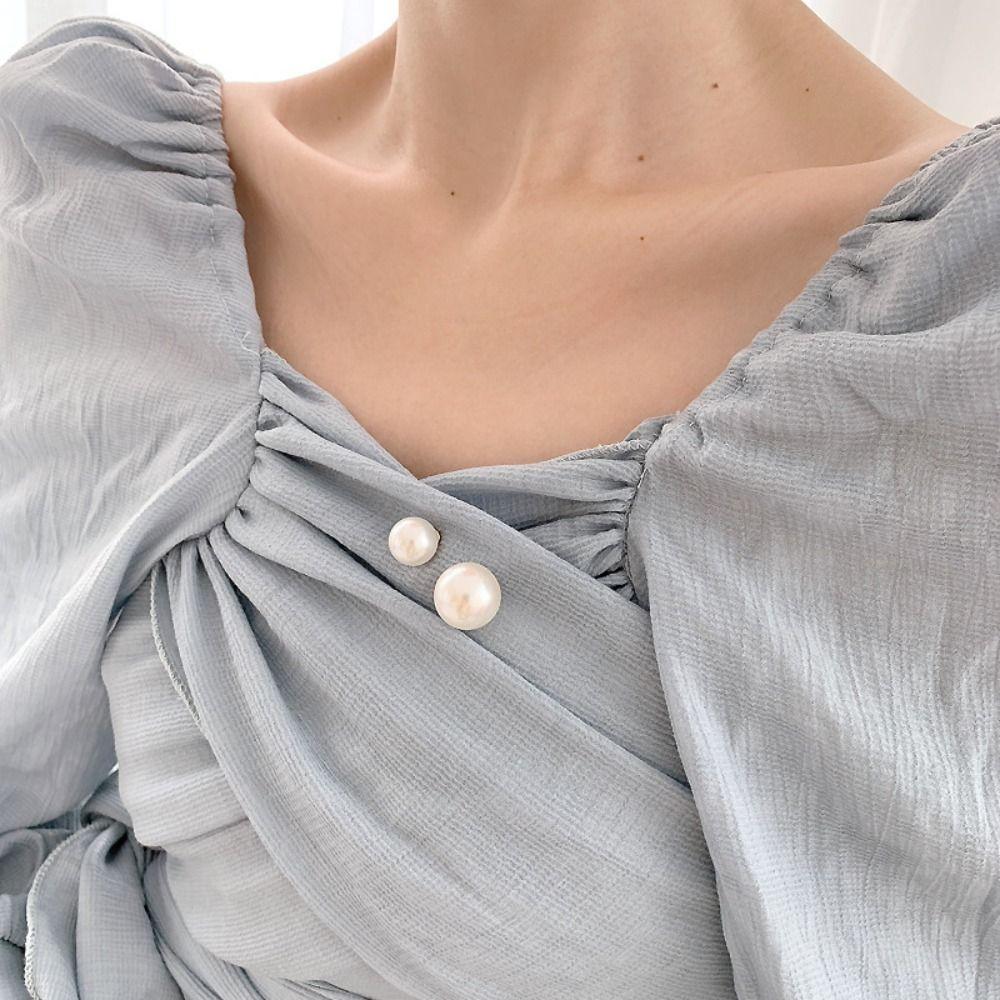 Angle Waist Buckle Jewelry Waist Tightening Brooch Anti-Exposure Brooch Shawl Buckle Pearl Brooch