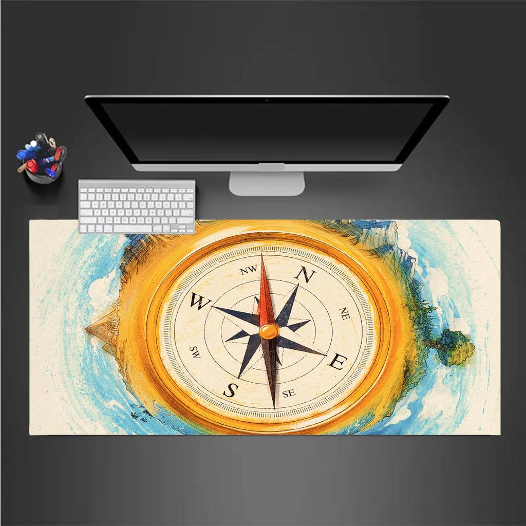 1pc Compass Anime Mouse Pad Big Large Desk Mat Non-Slip Rubber Base Light Gaming Room for PC Computer Laptop Unisex