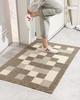 Entrance Door Outdoor Mud Removal Mud Guard Door Mud Sand Water Commercial Household Brown Check Mat, Indoor, Stylish, Rug, Carpet, Mat, Mat, Simple,