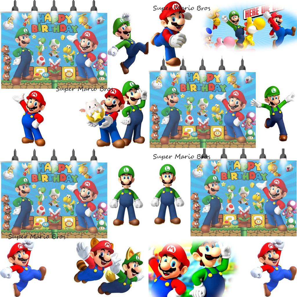 Братья Супер Марио. Тематический 3D фон для детского дня рождения Марио и Луиджи