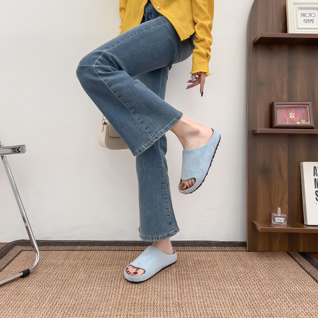 Платформенные тапочки женская обувь высокого класса в повседневном стиле слово с обувью Boken корейская версия универсальные 2025 новые сандалии