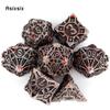 7 Pcs Copper Red Metal Dice Solid Metal Polyhedral Dice Set Suitable for Role-Playing RPG    Board Game Card Game