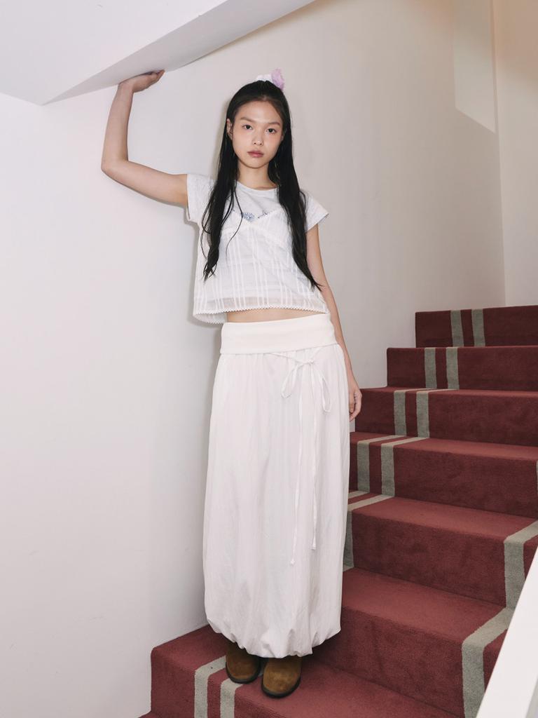 Pomme Plum Skirt (White)